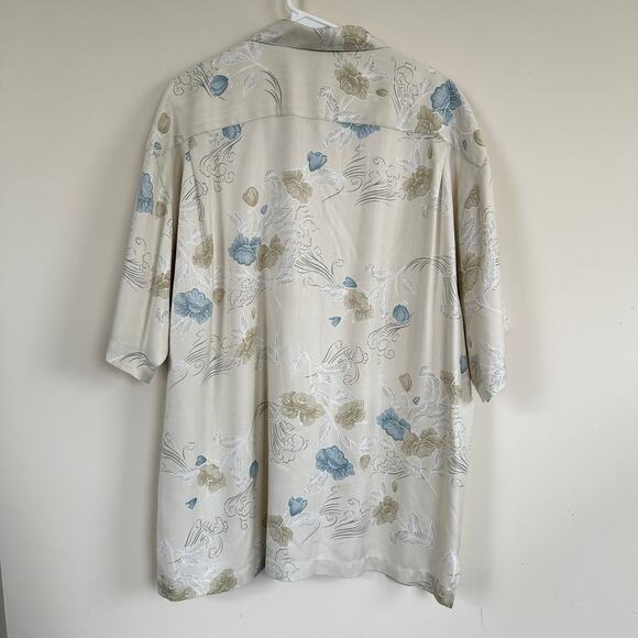 Tommy Bahama Washable Silk Hawaiian Shirt Tropical Floral Button Front Men's XL - Picture 8 of 8